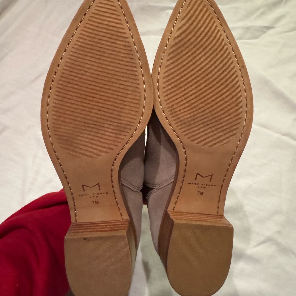 Marc Fisher Yale Tan Suede Ankle Boots - Picture 7 of 7